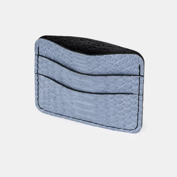 price for Card holder made of blue-gray python skin with wide scales