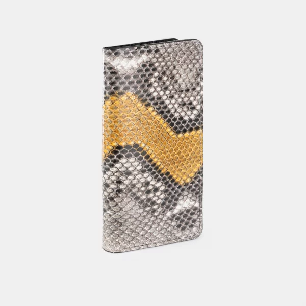 price for A wallet made of gray-yellow python skin with small scales