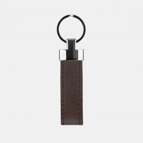Keychain made of dark brown calfskin