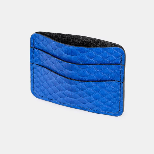 price for Card holder made of blue python skin with wide scales
