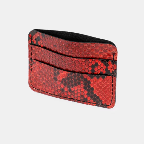 price for Card holder made of red python skin with small scales
