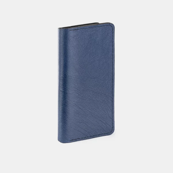 price for Wallet made of dark blue ostrich skin without follicles