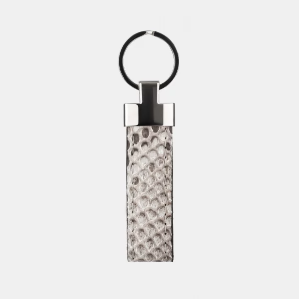 price for Keychain made of black and white python skin
