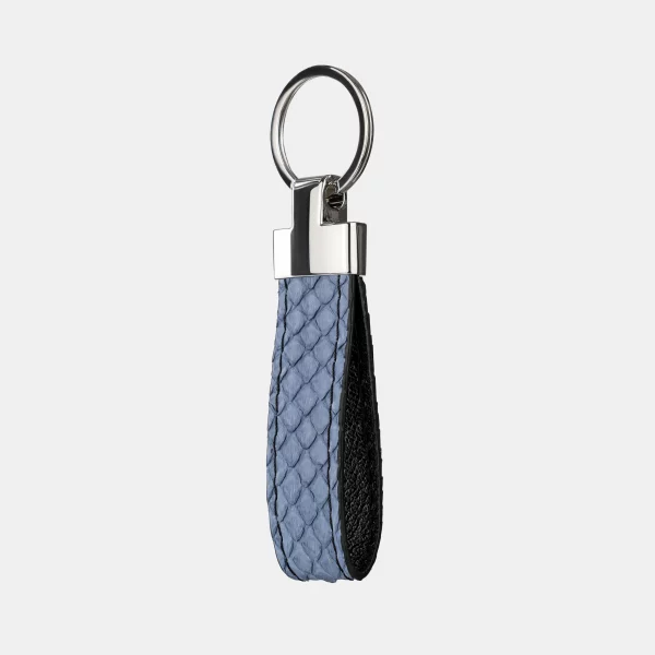 price for Keychain made of blue-gray python skin