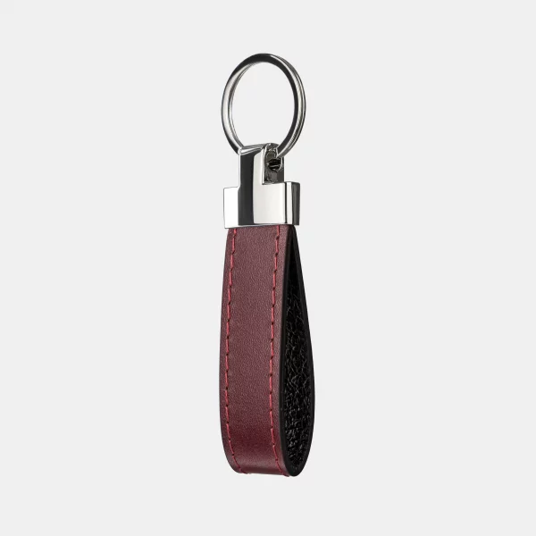 price for Keychain made of burgundy calfskin
