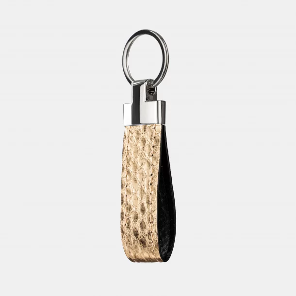 Keychain made of golden python skin