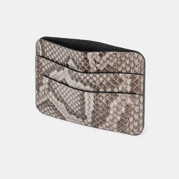 price for Card holder made of gray python skin with small scales