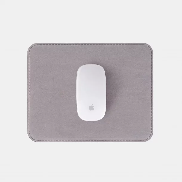 Килимок для комп’ютерної миші зі шкіри крейзі хорс в сірому кольорі