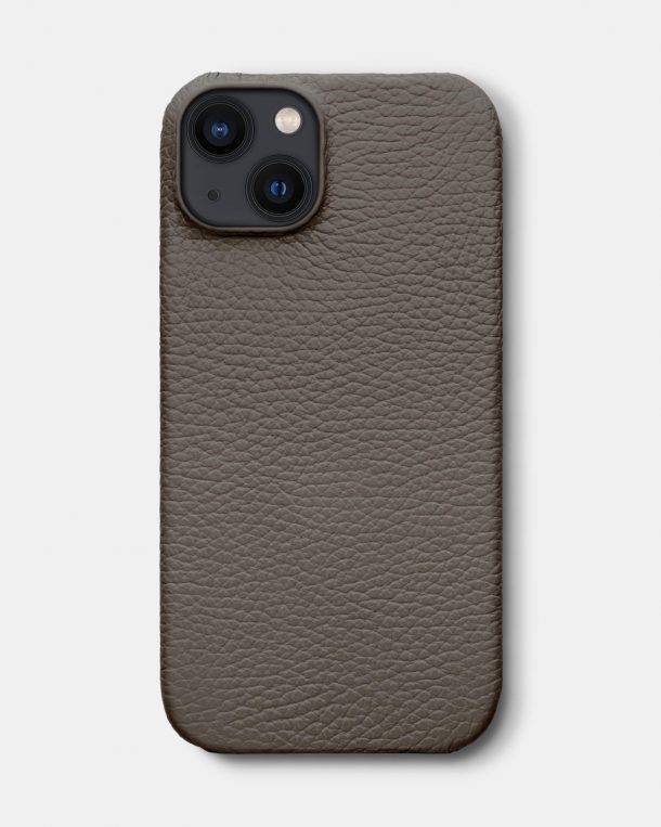 Светло-коричневый кожаный чехол для iPhone 13