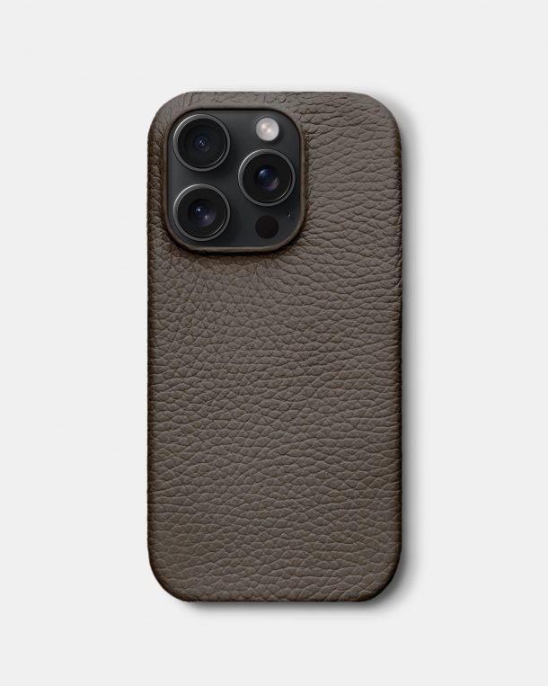 Light brown leather case for iPhone 14 Pro Max