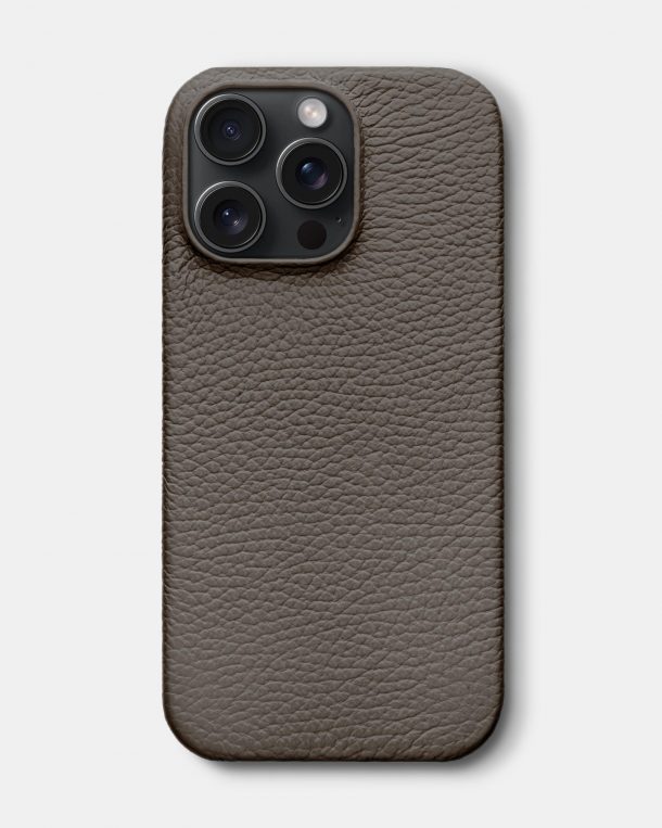 Світло-коричневий шкіряний чохол для iPhone 15 Pro Max