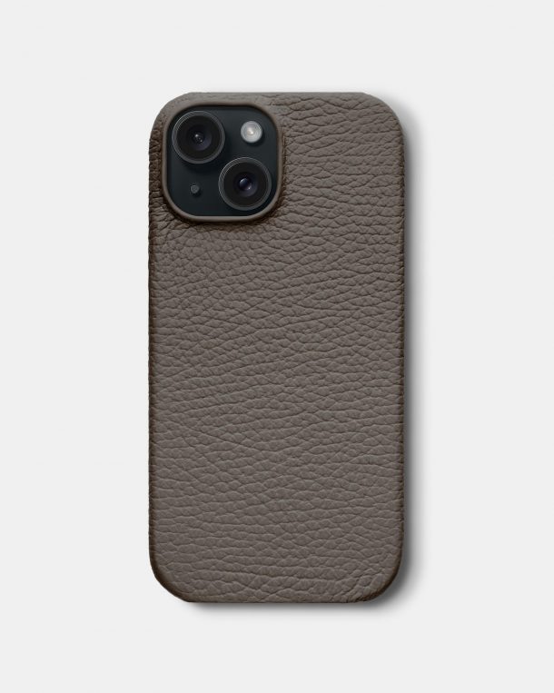 Світло-коричневий шкіряний чохол для iPhone 15