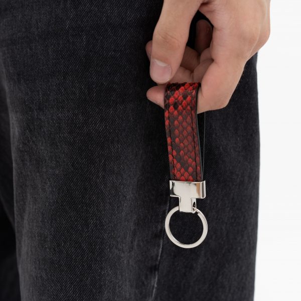 Keychain made of red python skin in Kyiv