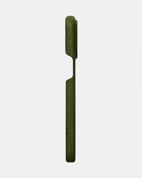 Оливковый кожаный чехол для iPhone 14 Pro Max