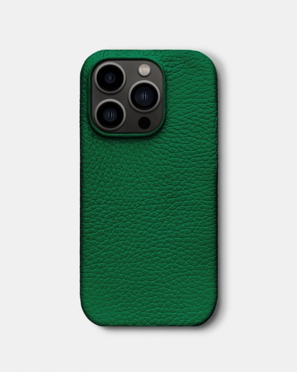 Ярко-зеленый кожаный чехол для iPhone 13 Pro