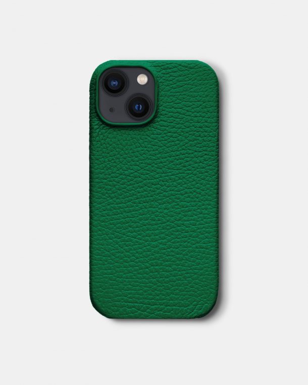 Bright green leather case for iPhone 13 Mini
