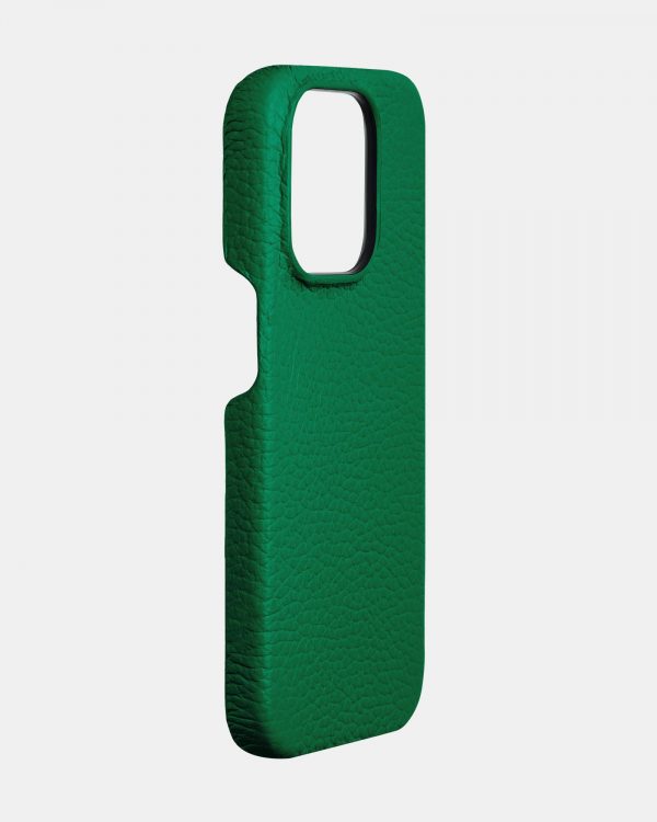 Яскраво-зелений шкіряний чохол для iPhone 15 Pro