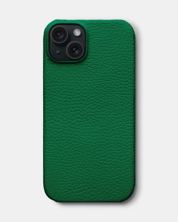 Яскраво-зелений шкіряний чохол для iPhone 15 Plus