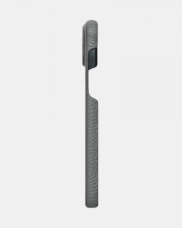 Серый кожаный чехол для iPhone 13