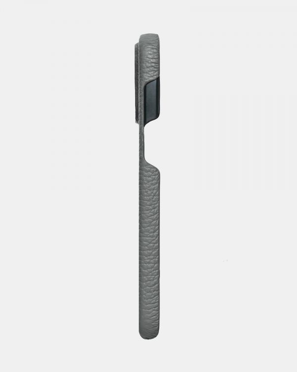 Сірий шкіряний чохол для iPhone 15 Pro Max