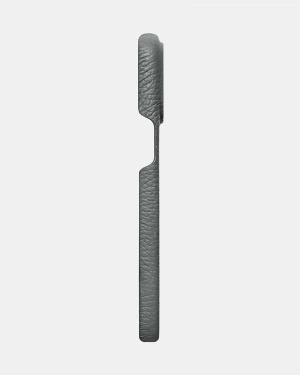Серый кожаный чехол для iPhone 13 Pro