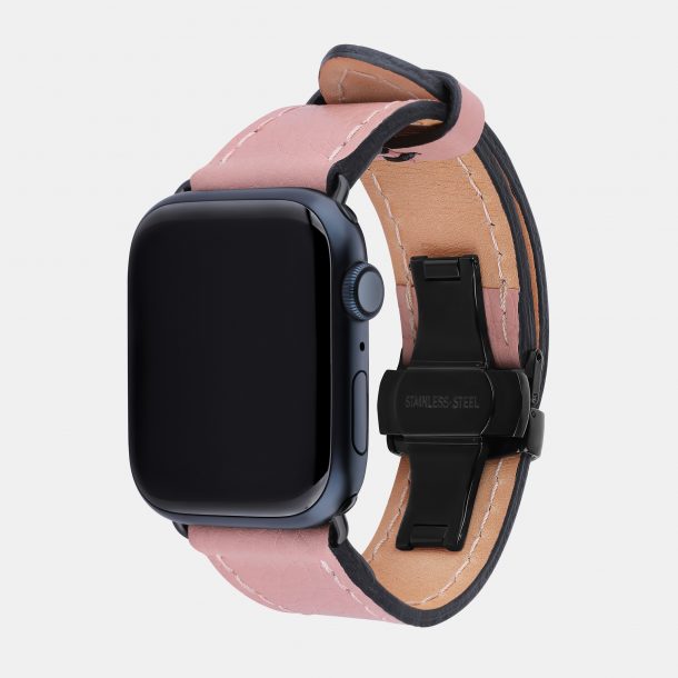 Ремінець для Apple Watch із телячої шкіри флотар в рожевому кольорі