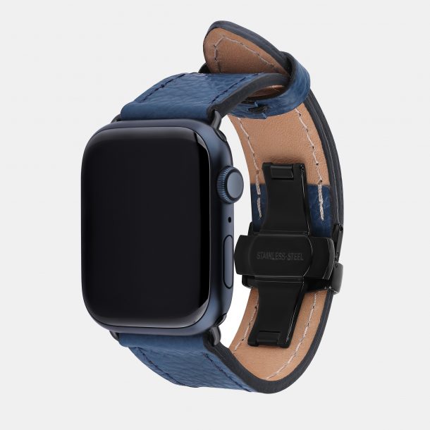 Ремінець для Apple Watch із телячої шкіри флотар в темно-синьому кольорі