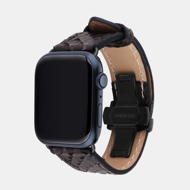 Band for Apple Watch with python skins in brown color