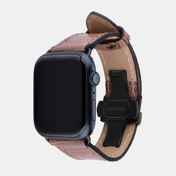 Ремінець для Apple Watch зі шкіри ігуани в бежевому кольорі