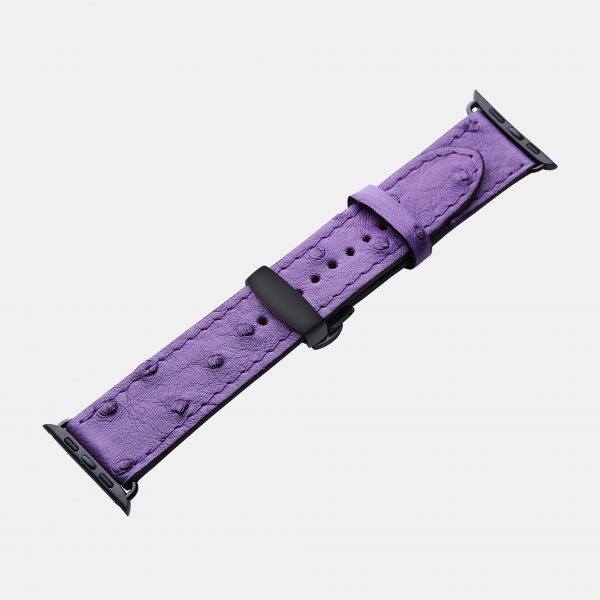 ціна на Ремінець для Apple Watch зі шкіри страуса в фіолетовому кольорі з фолікулами