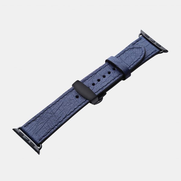 ціна на Ремінець для Apple Watch зі шкіри страуса без фолікул в темно-синьому кольорі