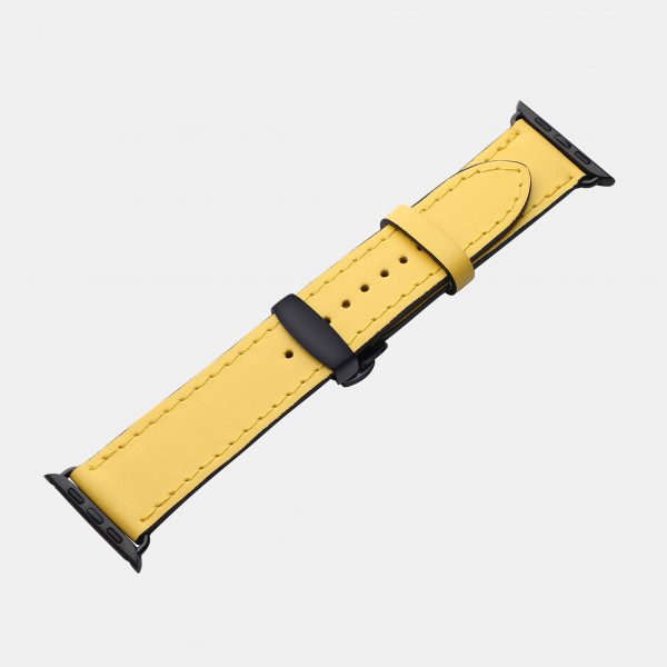 price for Band for Apple Watch made of calf leather in yellow color