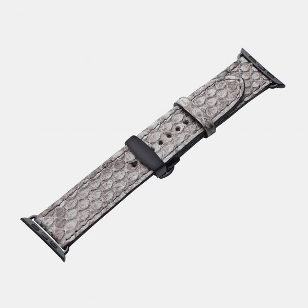 ціна на Ремінець для Apple Watch зі шкіри пітона в сірому кольорі
