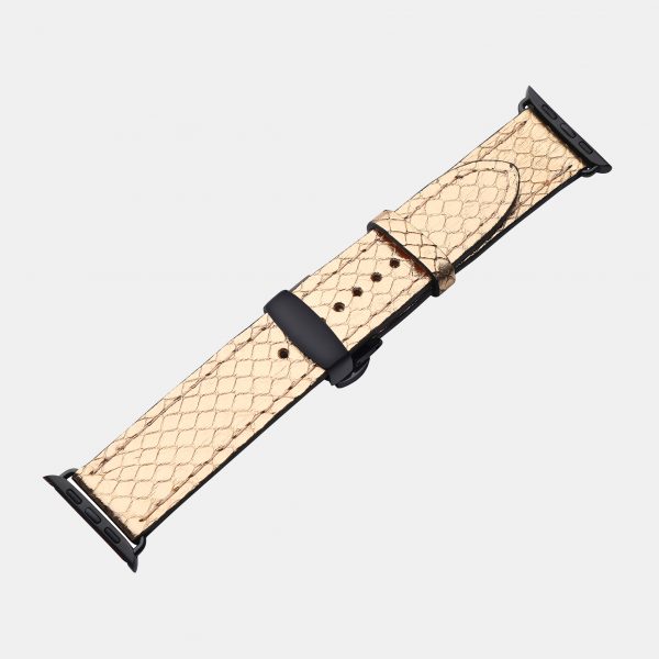 ціна на Ремінець для Apple Watch зі шкіри пітона у золотому кольорі