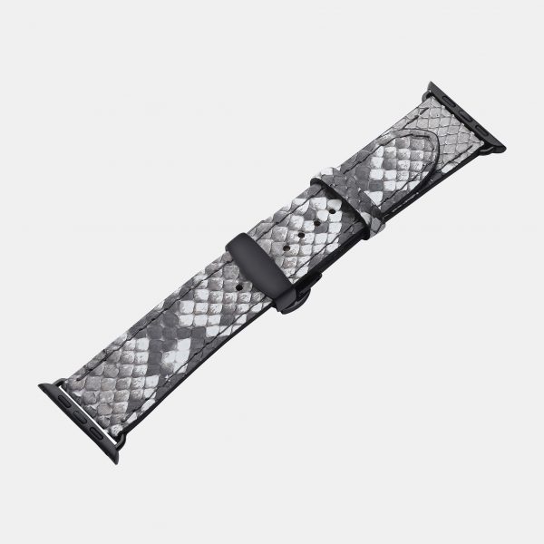 price for Apple Watch band made of python skin in black and white color