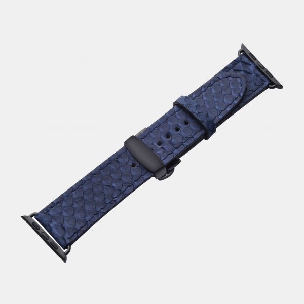 price for Apple Watch band made of python skin in dark blue color