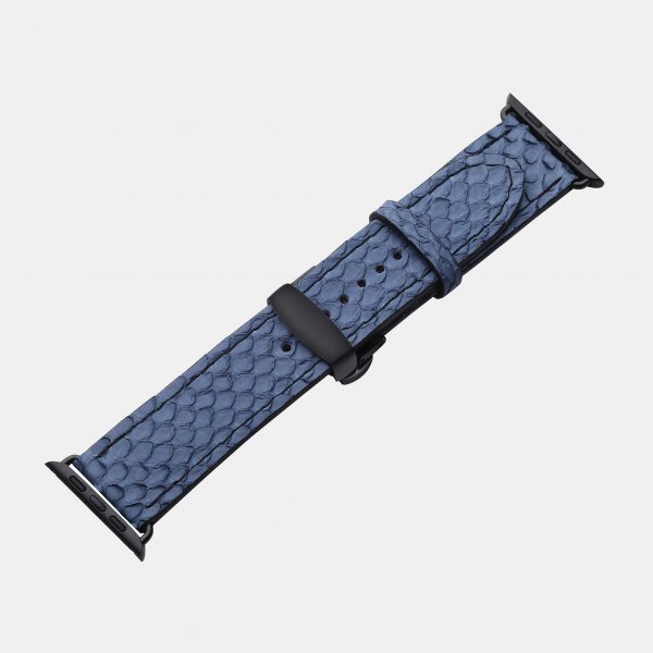 ціна на Ремінець для Apple Watch зі шкіри пітона в сіро-синьому кольорі