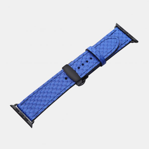 price for Band for Apple Watch made of python skin in blue color
