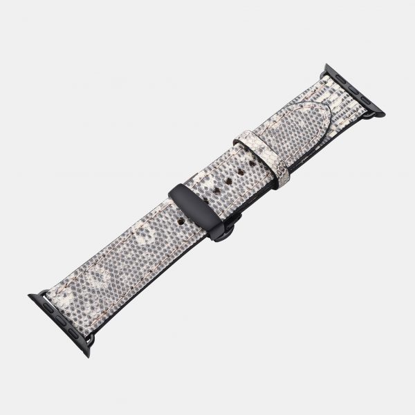 price for Apple Watch band made of iguana skin in black and white color