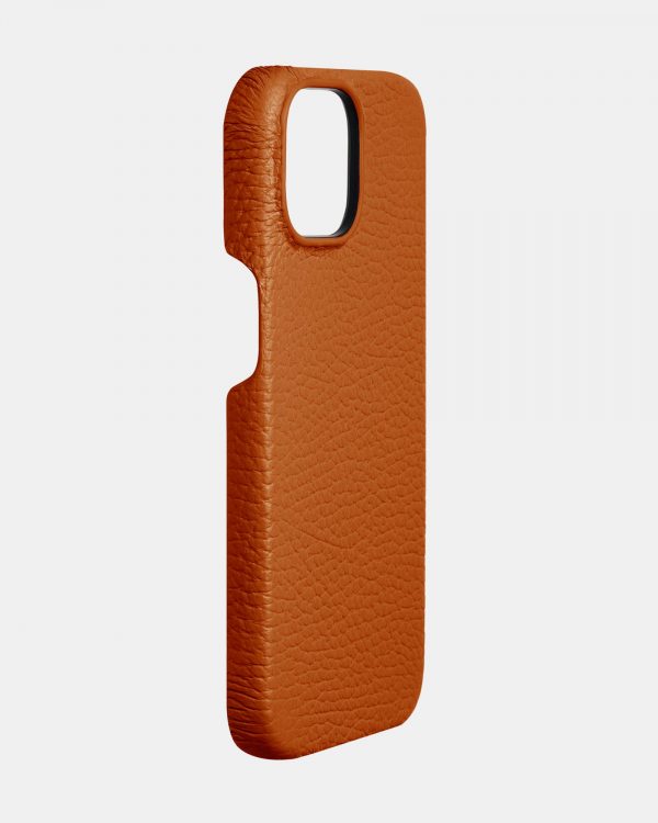 Оранжевый кожаный чехол для iPhone 13 Mini
