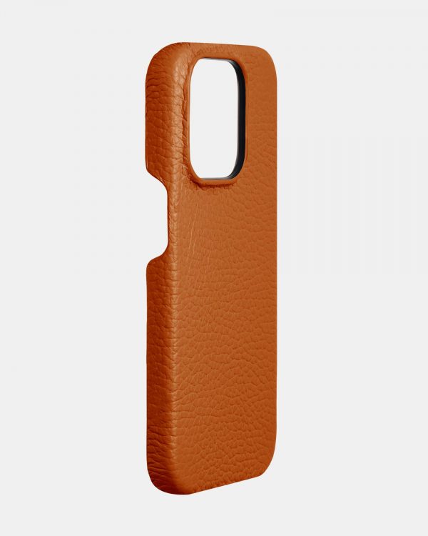 Оранжевый кожаный чехол для iPhone 13 Pro Max