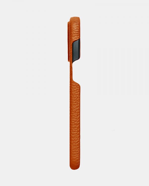 Оранжевый кожаный чехол для iPhone 13 Pro