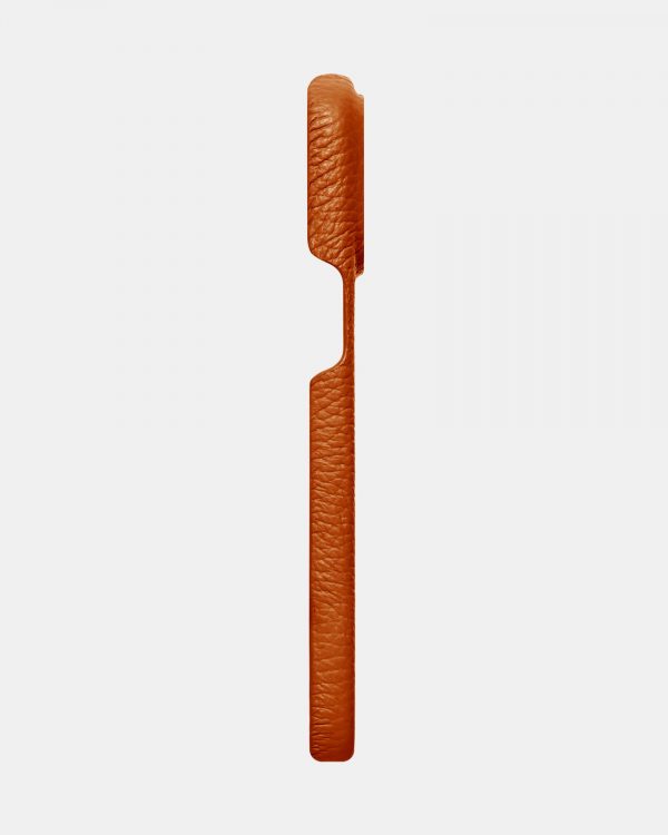 Оранжевый кожаный чехол для iPhone 13 Pro Max в Киеве