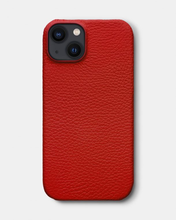 Red leather case for iPhone 13