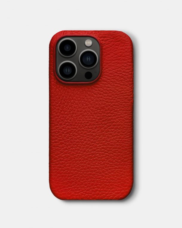 Красный кожаный чехол для iPhone 13 Pro