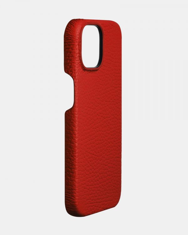 Красный кожаный чехол для iPhone 13 Mini