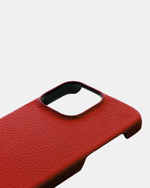 цена на Красный кожаный чехол для iPhone 13 Pro