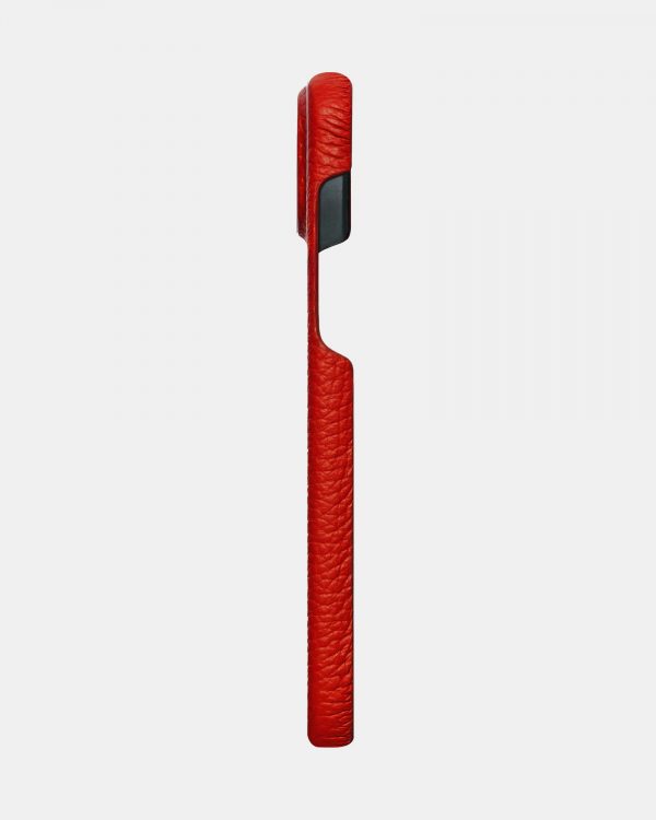 Красный кожаный чехол для iPhone 13