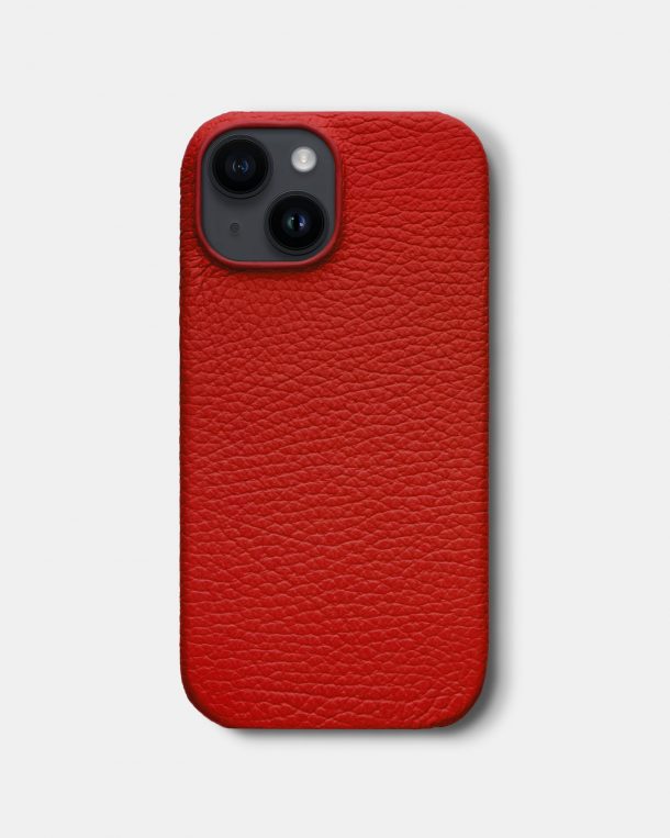 Червоний шкіряний чохол для iPhone 14