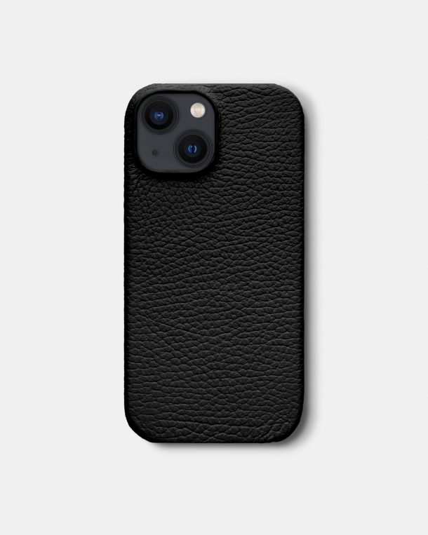 Черный кожаный чехол для iPhone 13 Mini